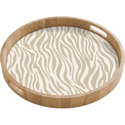 ONLYWOW Plateau De Service Zebra - Motif - Beige 50x50 Cm - Publicité ONLYWOW Plateau De Service Zebra - Motif - Beige 50x50 Cm - Publicité