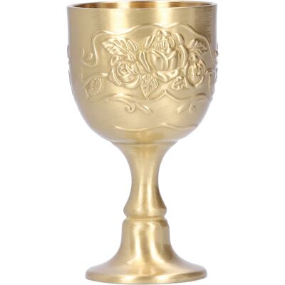 LBVIE Tasse Vintage En Laiton, Calice Royal, Rose En Relief, Petit Gobelet Pour Thé Au Lait, Vin Ou Whisky, Articles De Fête - Publicité LBVIE Tasse Vintage En Laiton, Calice Royal, Rose En Relief, Petit Gobelet Pour Thé Au Lait, Vin Ou Whisky, Articles De Fête - Publicité