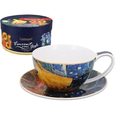 OEM Tasse Et Soucoupe De V. Van Gogh Terrasse De Café Le Soir Carmani - Publicité OEM Tasse Et Soucoupe De V. Van Gogh Terrasse De Café Le Soir Carmani - Publicité