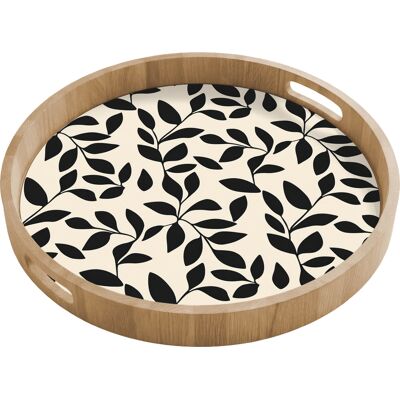 ONLYWOW Plateau De Service Elégant - Motif - Noir - Beige 50x50 Cm - Publicité ONLYWOW Plateau De Service Elégant - Motif - Noir - Beige 50x50 Cm - Publicité
