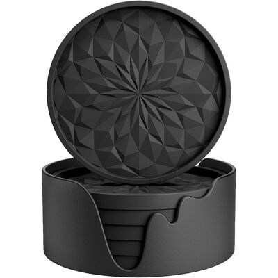OEM Ensemble De Six Sous-verres En Silicone Avec Supports, Adaptés Aux Boissons Chaudes Ou Froides, Épais, Antidérapants, Antiadhésifs, Avec Plateaux Profonds. Publicité OEM Ensemble De Six Sous-verres En Silicone Avec Supports, Adaptés Aux Boissons Chaudes Ou Froides, Épais, Antidérapants, Antiadhésifs, Avec Plateaux Profonds. Publicité