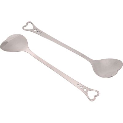 LBVIE Lot De 2 Cuillères À Dessert En Acier Inoxydable, Design En Forme De Cœur, Résistantes À La Corrosion, Manche Ergonomique, Idéales Pour Le Café, Couleur Argent. Publicité LBVIE Lot De 2 Cuillères À Dessert En Acier Inoxydable, Design En Forme De Cœur, Résistantes À La Corrosion, Manche Ergonomique, Idéales Pour Le Café, Couleur Argent. Publicité