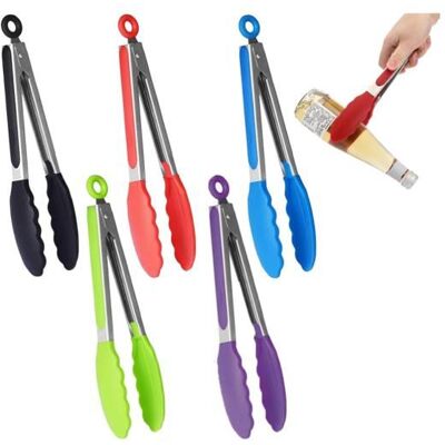OEM 5 Pièces Pince Cuisine Silicone, Pince Inox 7 Pouces, Embouts Silicone Résistants À La Chaleur Pour Cuisine Et Buffet - Publicité OEM 5 Pièces Pince Cuisine Silicone, Pince Inox 7 Pouces, Embouts Silicone Résistants À La Chaleur Pour Cuisine Et Buffet - Publicité