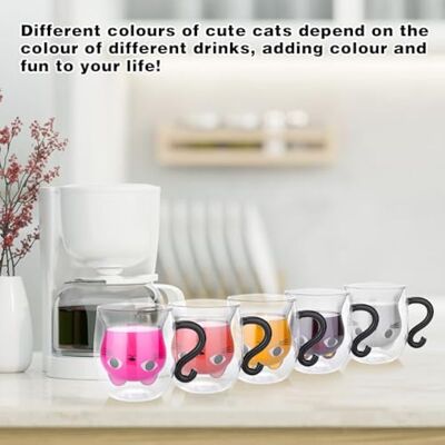 OEM Tasse Chat, Double Paroi Tasse A Cafe, Verre À Thé Chat Mug Mignon, 290ml/8.5oz, Résistant À La Chaleur, Les Boissons Chaudes Et Froides, Cadeau Pour Un Ami Femme - Publicité OEM Tasse Chat, Double Paroi Tasse A Cafe, Verre À Thé Chat Mug Mignon, 290ml/8.5oz, Résistant À La Chaleur, Les Boissons Chaudes Et Froides, Cadeau Pour Un Ami Femme - Publicité