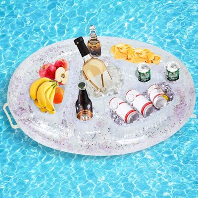 LUMIERE Gonflable Porte-boissons Bar Flottant, Jus De Bière Plateau De Boissons Salade De Fruits Buffet Serveur Grande Capacité Pour Piscine D'Été En Plein Air Plage Piscine Party Spa (transparent) - Publicité LUMIERE Gonflable Porte-boissons Bar Flottant, Jus De Bière Plateau De Boissons Salade De Fruits Buffet Serveur Grande Capacité Pour Piscine D'Été En Plein Air Plage Piscine Party Spa (transparent) - Publicité