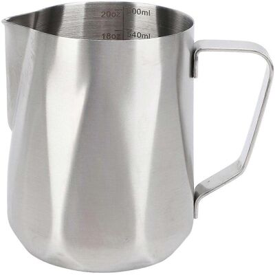FLAMMKRAFT Pichet À Mousser Le Lait En Acier Inoxydable 304, Bec Verseur Pointu Professionnel, Motif Losange, Idéal Pour Le Café Latte. Publicité FLAMMKRAFT Pichet À Mousser Le Lait En Acier Inoxydable 304, Bec Verseur Pointu Professionnel, Motif Losange, Idéal Pour Le Café Latte. Publicité