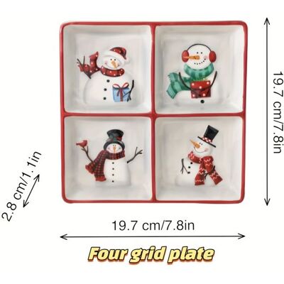 OEM 4 Assiettes Céramique Campagnarde Nordique, Rectangulaires À 4 Compartiments, Service Table Occidental, Repas Familiaux Et Apéritifs - Publicité OEM 4 Assiettes Céramique Campagnarde Nordique, Rectangulaires À 4 Compartiments, Service Table Occidental, Repas Familiaux Et Apéritifs - Publicité