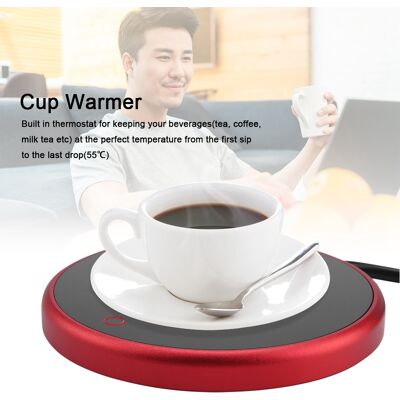 YUDO Chauffe-tasses Électrique De Bureau - Gardez Votre Thé, Café Et Lait Au Chaud - Prise Européenne Rouge - Publicité YUDO Chauffe-tasses Électrique De Bureau - Gardez Votre Thé, Café Et Lait Au Chaud - Prise Européenne Rouge - Publicité