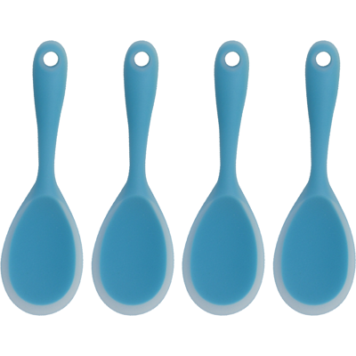 HERUSI Ensemble De Cuillères À Riz En Silicone, Antiadhésives Et Résistantes À La Chaleur, Pour Le Riz, La Purée De Pommes De Terre Et Plus Encore (bleu Transparent) - Publicité HERUSI Ensemble De Cuillères À Riz En Silicone, Antiadhésives Et Résistantes À La Chaleur, Pour Le Riz, La Purée De Pommes De Terre Et Plus Encore (bleu Transparent) - Publicité