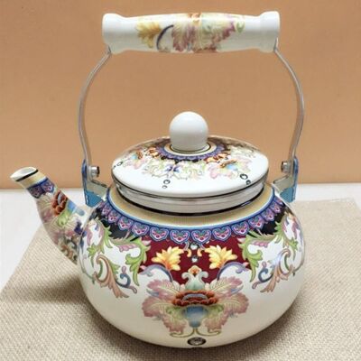 OEM 1 Théière, Émail, Motif Floral, Poignée Isolée, Induction Gaz, Cuisine Maison - Publicité OEM 1 Théière, Émail, Motif Floral, Poignée Isolée, Induction Gaz, Cuisine Maison - Publicité