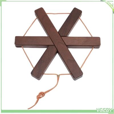 OEM Dessous De Plat Hexagonal - Fafeci - Bois De Noyer Noir - Antidérapant - Protection Thermique - Détachable - Publicité OEM Dessous De Plat Hexagonal - Fafeci - Bois De Noyer Noir - Antidérapant - Protection Thermique - Détachable - Publicité