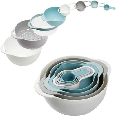 OEM Ensemble 8 Bols Mélangeurs Multicolores En Plastique, Empilables, Tasses Mesure, Passoire, Tamis, Grand Bol, Sans Bpa - Publicité OEM Ensemble 8 Bols Mélangeurs Multicolores En Plastique, Empilables, Tasses Mesure, Passoire, Tamis, Grand Bol, Sans Bpa - Publicité