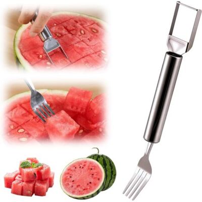 OEM Fourchette À Pastèque 2 En 1, Couteau À Fruits En Acier Inoxydable Pour Mangue, Melon, Pastèque, Camping, Pique-nique, Maison (1 Pièce) - Publicité OEM Fourchette À Pastèque 2 En 1, Couteau À Fruits En Acier Inoxydable Pour Mangue, Melon, Pastèque, Camping, Pique-nique, Maison (1 Pièce) - Publicité
