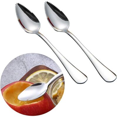 OEM Cuillère À Pamplemousse En Acier Inoxydable – Lot De 2, Idéale Pour Pomme, Kiwi, Papaye, Orange Et Glace (argent) - Publicité OEM Cuillère À Pamplemousse En Acier Inoxydable – Lot De 2, Idéale Pour Pomme, Kiwi, Papaye, Orange Et Glace (argent) - Publicité