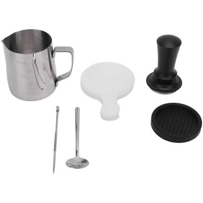 FLAMMKRAFT Ensemble De 21 Pièces Pour Café : Pichet À Mousser En Acier Inoxydable, Tapis De Remplissage, Agitateur À Café, Pochoirs À Café. Publicité FLAMMKRAFT Ensemble De 21 Pièces Pour Café : Pichet À Mousser En Acier Inoxydable, Tapis De Remplissage, Agitateur À Café, Pochoirs À Café. Publicité