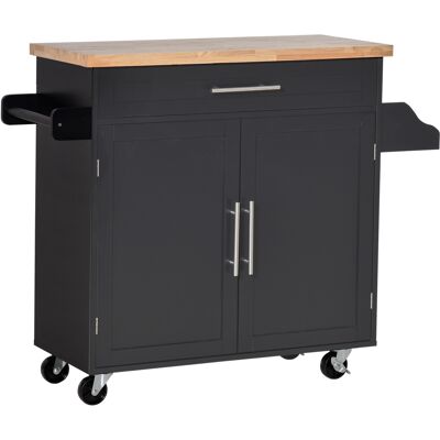 ACIRIHO Carrello Da Cucina Multiuso Con Cassetto, Ruote, Portaspezie E Armadietto, Mobiletto Cucina Con Ripiano Regolabile, Portasciugamani E Piano Di Caucciù, 109x40x89 Cm, Nero - Publicité ACIRIHO Carrello Da Cucina Multiuso Con Cassetto, Ruote, Portaspezie E Armadietto, Mobiletto Cucina Con Ripiano Regolabile, Portasciugamani E Piano Di Caucciù, 109x40x89 Cm, Nero - Publicité