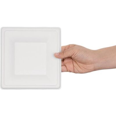 OEM 50 Assiettes Carrées En Bagasse, Résistantes À La Chaleur, Biodégradables, Idéales Pour Événements Festifs Et Traiteurs - Publicité OEM 50 Assiettes Carrées En Bagasse, Résistantes À La Chaleur, Biodégradables, Idéales Pour Événements Festifs Et Traiteurs - Publicité