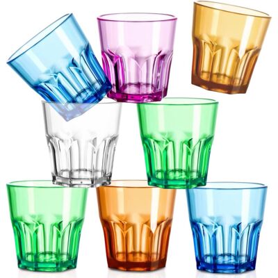 OEM 8 Verres Acrylique, Multicolore, Empilables, Lave-vaisselle, Camping, Restaurant - Publicité OEM 8 Verres Acrylique, Multicolore, Empilables, Lave-vaisselle, Camping, Restaurant - Publicité