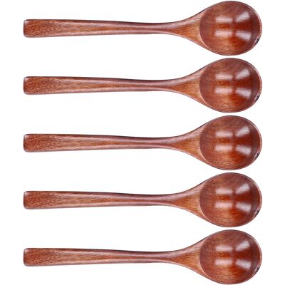 MCKENSA Lot De 5 Cuillères À Soupe En Bois À Long Manche, Louches À Riz, Vaisselle Pour La Maison, La Cuisine Et Le Restaurant - Publicité MCKENSA Lot De 5 Cuillères À Soupe En Bois À Long Manche, Louches À Riz, Vaisselle Pour La Maison, La Cuisine Et Le Restaurant - Publicité