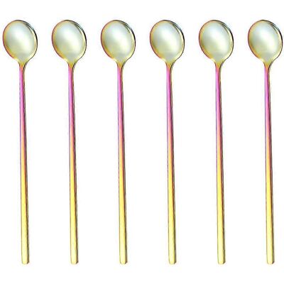 FATRD Lot De 6 Cuillères À Café, Cuillères À Mélanger, Cuillères À Thé À Long Manche, Cuillères À Thé Glacé, Longues Cuillères Pour Mélanger-colour - Publicité FATRD Lot De 6 Cuillères À Café, Cuillères À Mélanger, Cuillères À Thé À Long Manche, Cuillères À Thé Glacé, Longues Cuillères Pour Mélanger-colour - Publicité