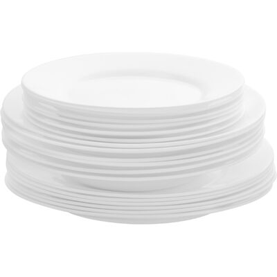 Bormioli - Toledo - 18 pièces - Blanc Dinnerware - Publicité Bormioli - Toledo - 18 pièces - Blanc Dinnerware - Publicité