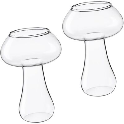 PUNNYB De 2 Verres À Cocktail En Forme De Champignon Verres À Porto - Publicité PUNNYB De 2 Verres À Cocktail En Forme De Champignon Verres À Porto - Publicité
