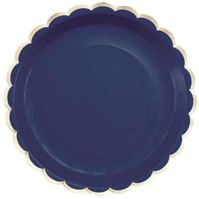 OEM 8 Assiettes En Carton Festonnées, Bleu Marine Et Doré, 23 Cm, Pour Fêtes Élégantes Et Événements Festifs - Publicité OEM 8 Assiettes En Carton Festonnées, Bleu Marine Et Doré, 23 Cm, Pour Fêtes Élégantes Et Événements Festifs - Publicité
