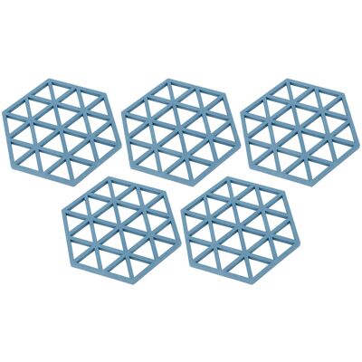 MCKENSA Lot De 5 Sets De Table Hexagonaux En Silicone, Isolants Thermiques Pour Assiettes, Tasses Et Bols, Bleus. Publicité MCKENSA Lot De 5 Sets De Table Hexagonaux En Silicone, Isolants Thermiques Pour Assiettes, Tasses Et Bols, Bleus. Publicité