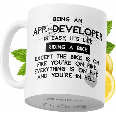 OEM Mug Humoristique Pour Développeur D'Applications, Avec Un Texte Amusant Et Un Design Graphique Original. Idéal Pour Les Anniversaires, Les Fêtes Et Les Occasions Spéciales. Mug Premium Pour La Maison, - Publicité OEM Mug Humoristique Pour Développeur D'Applications, Avec Un Texte Amusant Et Un Design Graphique Original. Idéal Pour Les Anniversaires, Les Fêtes Et Les Occasions Spéciales. Mug Premium Pour La Maison, - Publicité