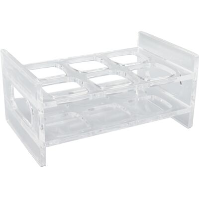 HEAT Présentoir À Verres À Liqueur En Acrylique Transparent Pour 6 Verres Carrés, 2 Niveaux, Idéal Pour Les Bars. Publicité HEAT Présentoir À Verres À Liqueur En Acrylique Transparent Pour 6 Verres Carrés, 2 Niveaux, Idéal Pour Les Bars. Publicité
