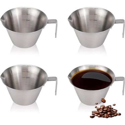 OEM Lot De 4 Gobelets Doseurs,acier Inoxydable 304,capacité 100 Ml,bec Verseur En V,usage Barista Et Cuisine - Publicité OEM Lot De 4 Gobelets Doseurs,acier Inoxydable 304,capacité 100 Ml,bec Verseur En V,usage Barista Et Cuisine - Publicité