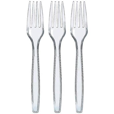 YUDO Couverts Jetables En Plastique Transparent, Ustensiles Jetables (fourchettes) - Publicité YUDO Couverts Jetables En Plastique Transparent, Ustensiles Jetables (fourchettes) - Publicité