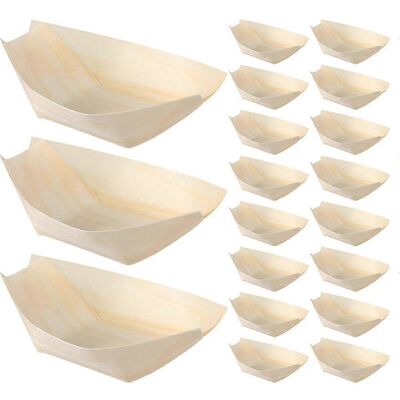LISATR 200 Plateaux De Service À Sushis Jetables, Assiettes En Bois En Forme De Barque À Sushis, Plateaux De Service À Desserts, Plats Alimentaires-8.50x6.00x2.50cm - Publicité LISATR 200 Plateaux De Service À Sushis Jetables, Assiettes En Bois En Forme De Barque À Sushis, Plateaux De Service À Desserts, Plats Alimentaires-8.50x6.00x2.50cm - Publicité