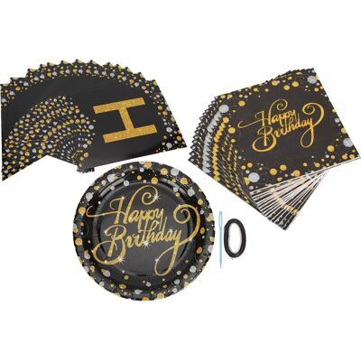 LBVIE Ensemble De Vaisselle, Guirlandes, Assiettes Jetables Et Serviettes Pour Fête D'Anniversaire - Décoration - Publicité LBVIE Ensemble De Vaisselle, Guirlandes, Assiettes Jetables Et Serviettes Pour Fête D'Anniversaire - Décoration - Publicité