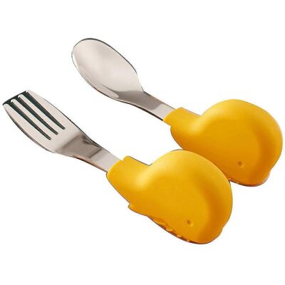 YUDO 1 Ensemble De Couverts Pour Enfants : Cuillère, Fourchette Et Couverts En Acier Inoxydable De Qualité Alimentaire Pour Bébés.-whale-yellow - Publicité YUDO 1 Ensemble De Couverts Pour Enfants : Cuillère, Fourchette Et Couverts En Acier Inoxydable De Qualité Alimentaire Pour Bébés.-whale-yellow - Publicité