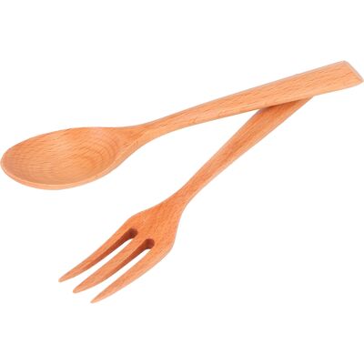 MCKENSA Ensemble De 2 Fourchettes Et Cuillères En Bois Résistant À La Chaleur, Ustensiles De Cuisine Durables Pour La Maison, Le Restaurant Et Le Bureau. Bois De Hêtre. Publicité MCKENSA Ensemble De 2 Fourchettes Et Cuillères En Bois Résistant À La Chaleur, Ustensiles De Cuisine Durables Pour La Maison, Le Restaurant Et Le Bureau. Bois De Hêtre. Publicité