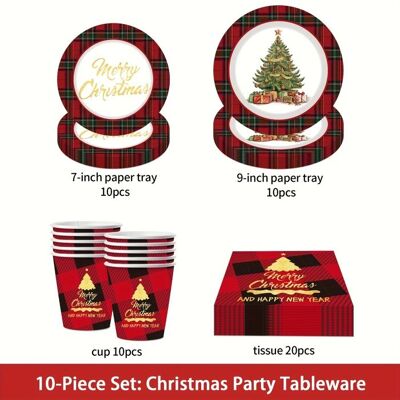 OEM 50 Pièces Vaisselle Jetable Noël, Motifs Arbres Peints À La Main, Papier Non Couché, Pour 10 Personnes, Repas Festifs Fin D'Année - Publicité OEM 50 Pièces Vaisselle Jetable Noël, Motifs Arbres Peints À La Main, Papier Non Couché, Pour 10 Personnes, Repas Festifs Fin D'Année - Publicité