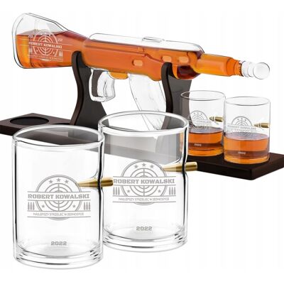 OEM Coffret À Whisky Avec Carafe, Fusil Et 4 Verres Gravés Pour L'Anniversaire D'Un Homme - Publicité OEM Coffret À Whisky Avec Carafe, Fusil Et 4 Verres Gravés Pour L'Anniversaire D'Un Homme - Publicité