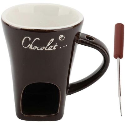 FLAMMKRAFT Mug À Fondue Au Chocolat, Chauffe-beurre En Céramique, Accessoires Pour Faire Fondre Le Chocolat Avec Fourchette Pour La Cuisine - Publicité FLAMMKRAFT Mug À Fondue Au Chocolat, Chauffe-beurre En Céramique, Accessoires Pour Faire Fondre Le Chocolat Avec Fourchette Pour La Cuisine - Publicité