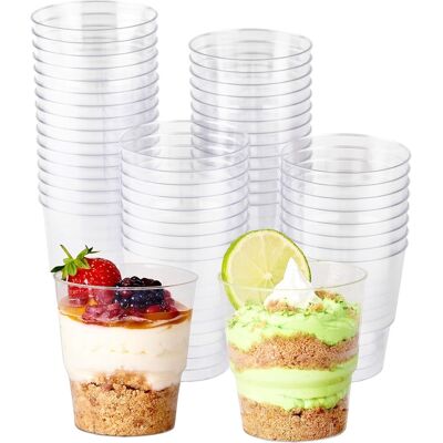 OEM 48 Coupes À Dessert, Plastique Dur Transparent, 240ml, Réutilisables, Pour Buffets, Mariages, Fêtes - Publicité OEM 48 Coupes À Dessert, Plastique Dur Transparent, 240ml, Réutilisables, Pour Buffets, Mariages, Fêtes - Publicité