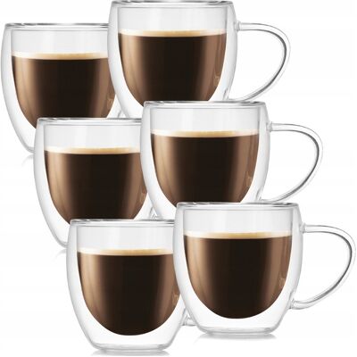 OEM Verres Isothermes 250 Ml Pour Café Et Thé, Lot De 6 - Publicité OEM Verres Isothermes 250 Ml Pour Café Et Thé, Lot De 6 - Publicité