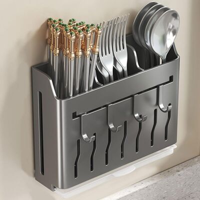 OEM Porte-ustensiles Mural Noir Avec Crochets : Organiseur Suspendu Pour Couteaux, Baguettes, Couverts, Argenterie, Fourchettes Et Ustensiles De Cuisine - Publicité OEM Porte-ustensiles Mural Noir Avec Crochets : Organiseur Suspendu Pour Couteaux, Baguettes, Couverts, Argenterie, Fourchettes Et Ustensiles De Cuisine - Publicité