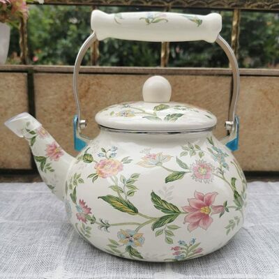 OEM 1 Théière, Émail, Motif Floral, Poignée Froide, 2,5 L, Induction Gaz, Cuisine - Publicité OEM 1 Théière, Émail, Motif Floral, Poignée Froide, 2,5 L, Induction Gaz, Cuisine - Publicité