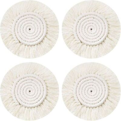 OEM Dessous Verre Napperon Tissé Main, 4pcs Ronds Sous-verres Tressé Coaster Macrame, Boho Tapis De Café Boisson Bière Tasse Table Antidérapant Résistantes À La Chaleur Décoration De Table-crezuo - Publicité OEM Dessous Verre Napperon Tissé Main, 4pcs Ronds Sous-verres Tressé Coaster Macrame, Boho Tapis De Café Boisson Bière Tasse Table Antidérapant Résistantes À La Chaleur Décoration De Table-crezuo - Publicité