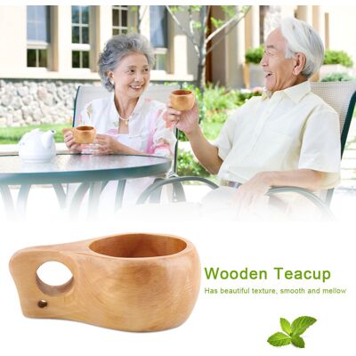 YUDO Tasse À Thé/café Portable En Bois Avec Poignée - Mug En Bois Naturel (2) - Publicité YUDO Tasse À Thé/café Portable En Bois Avec Poignée - Mug En Bois Naturel (2) - Publicité