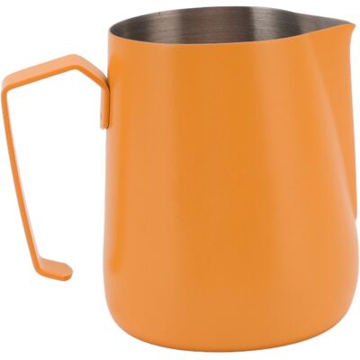 MCKENSA Pichet Mousseur À Lait 450 Ml En Acier Inoxydable 304, Couleur Orange, Idéal Pour Les Cafés Et La Maison. Publicité MCKENSA Pichet Mousseur À Lait 450 Ml En Acier Inoxydable 304, Couleur Orange, Idéal Pour Les Cafés Et La Maison. Publicité