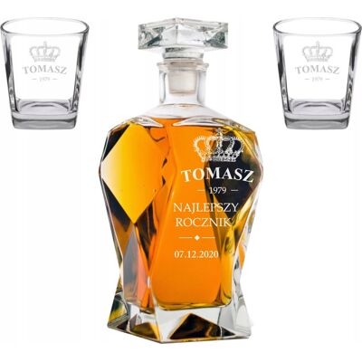 OEM Service À Whisky : Carafe, Deux Verres Avec Gravure - Publicité OEM Service À Whisky : Carafe, Deux Verres Avec Gravure - Publicité