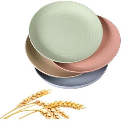 OEM 4 Assiettes Plates En Paille De Blé, Légères Et Durables, Réutilisables Pour Salade Et Snacks, 15 Cm, Usage Quotidien Et Extérieur - Publicité OEM 4 Assiettes Plates En Paille De Blé, Légères Et Durables, Réutilisables Pour Salade Et Snacks, 15 Cm, Usage Quotidien Et Extérieur - Publicité