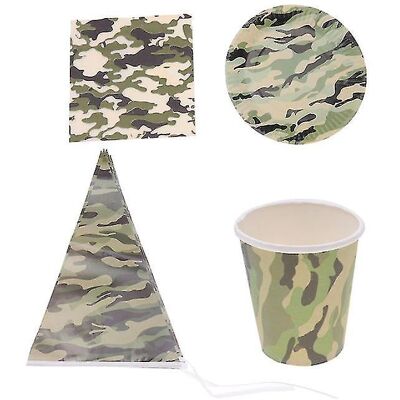 FATRD 1 Service De Vaisselle De Fête Camouflage - Publicité FATRD 1 Service De Vaisselle De Fête Camouflage - Publicité