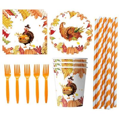 OEM 120 Pièces Vaisselle Jetable, Assiettes 23 Cm, Multicolore, Thanksgiving, Fête Adulte - Publicité OEM 120 Pièces Vaisselle Jetable, Assiettes 23 Cm, Multicolore, Thanksgiving, Fête Adulte - Publicité